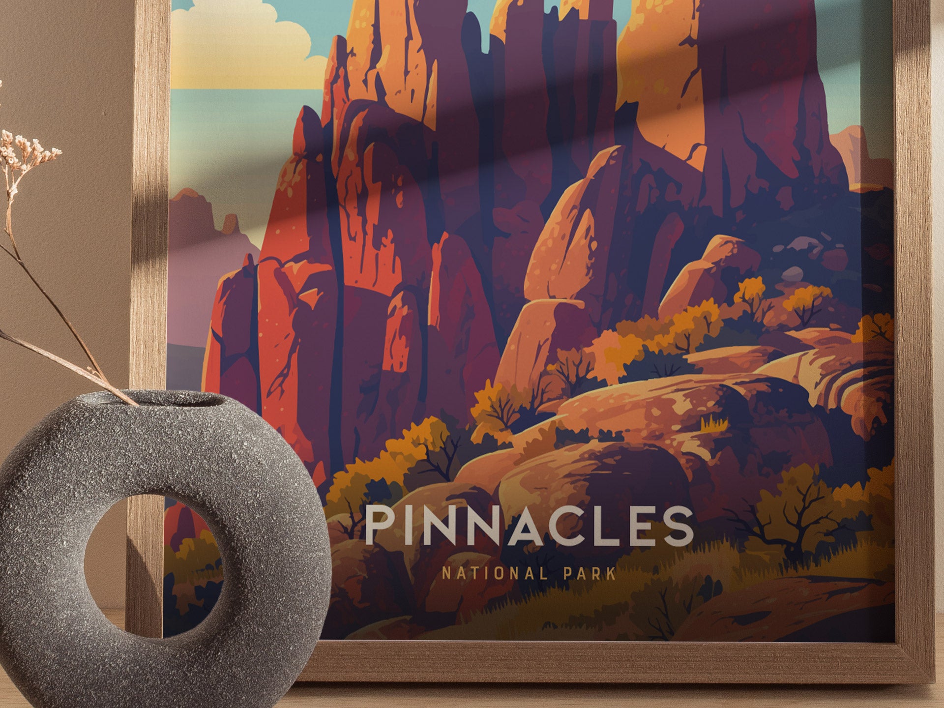 Pinnacles National Park Poster | California Rock Spires Wall Art