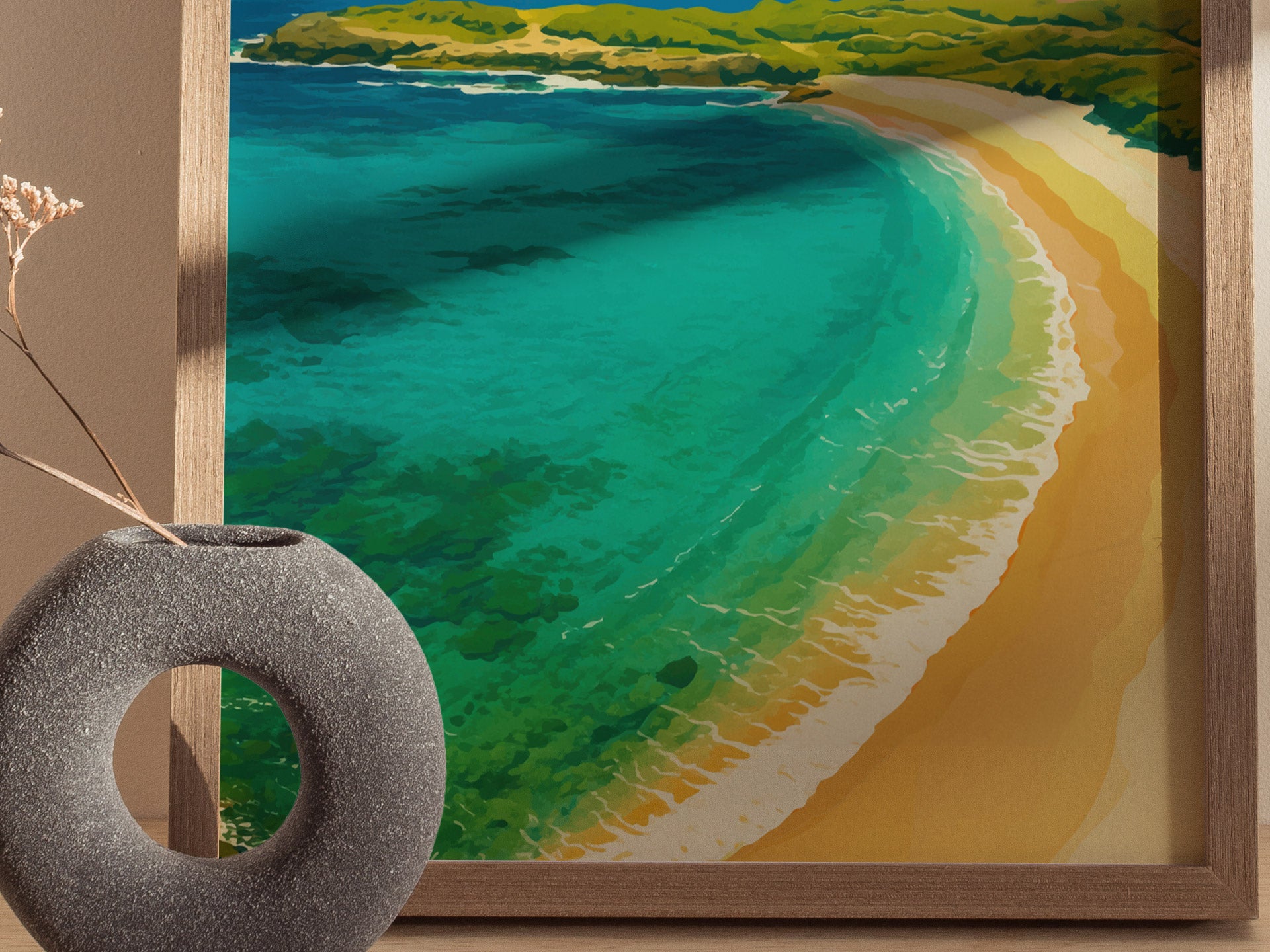 Hapuna Beach Poster | Big Island Hawaii Tropical Wall Art