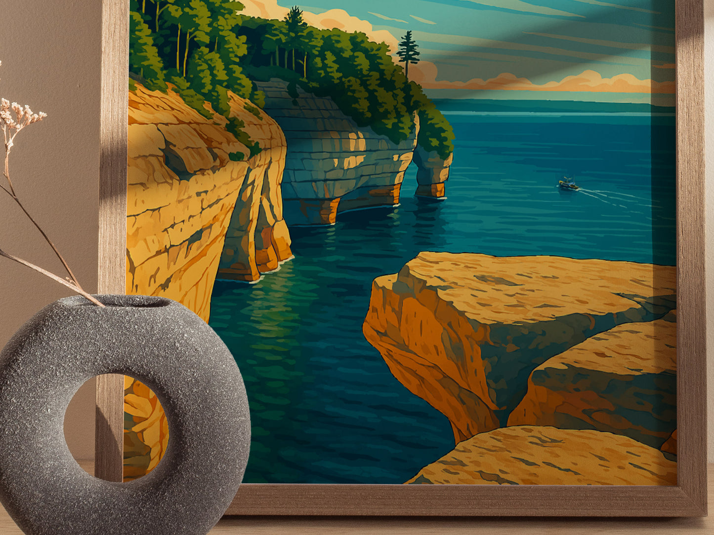 Pictured Rocks Michigan Poster | Lake Superior Wall Art Print