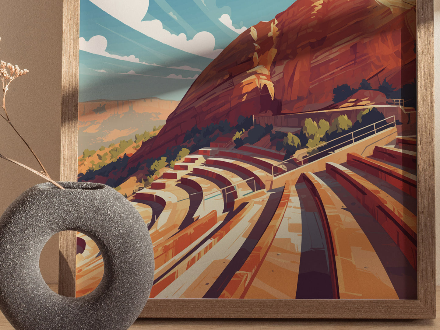 Red Rocks Amphitheatre Poster | Modern Colorado Concert Wall Art
