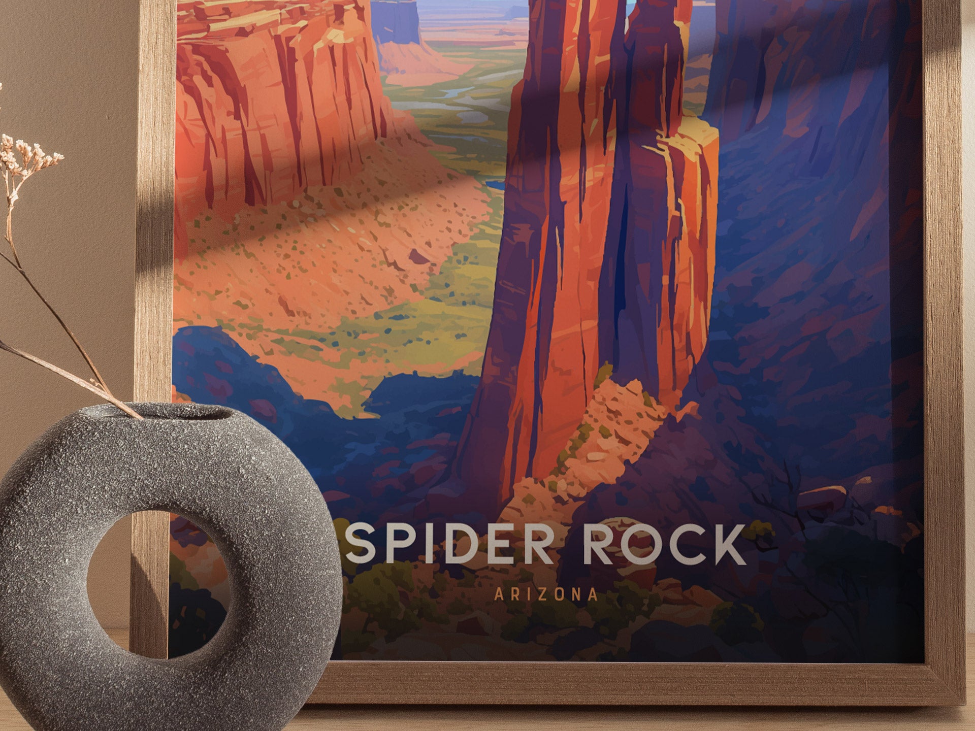 Spider Rock Poster | Arizona Canyon de Chelly Desert Art | Southwest Decor