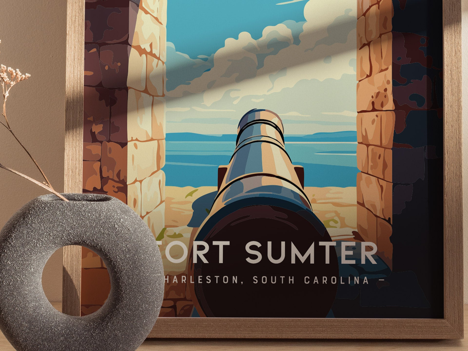 Fort Sumter Poster | Historic Charleston South Carolina Wall Art | Framed or Unframed