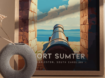 Fort Sumter Poster | Historic Charleston South Carolina Wall Art | Framed or Unframed