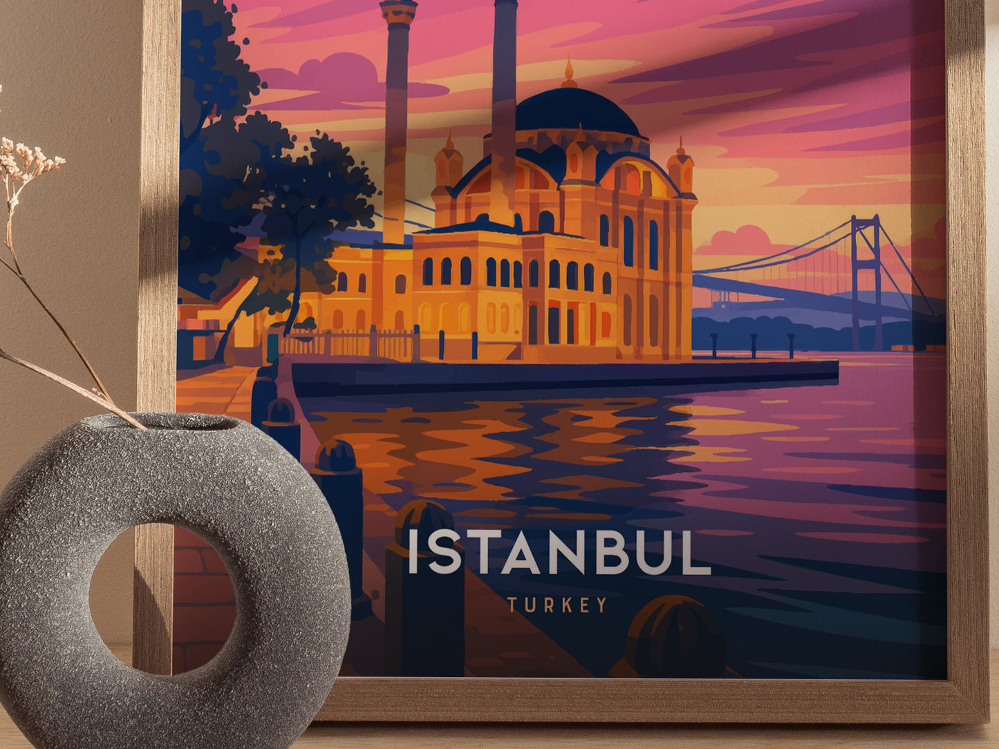 Ortakoy Mosque Istanbul Poster | Bosphorus Bridge Wall Art