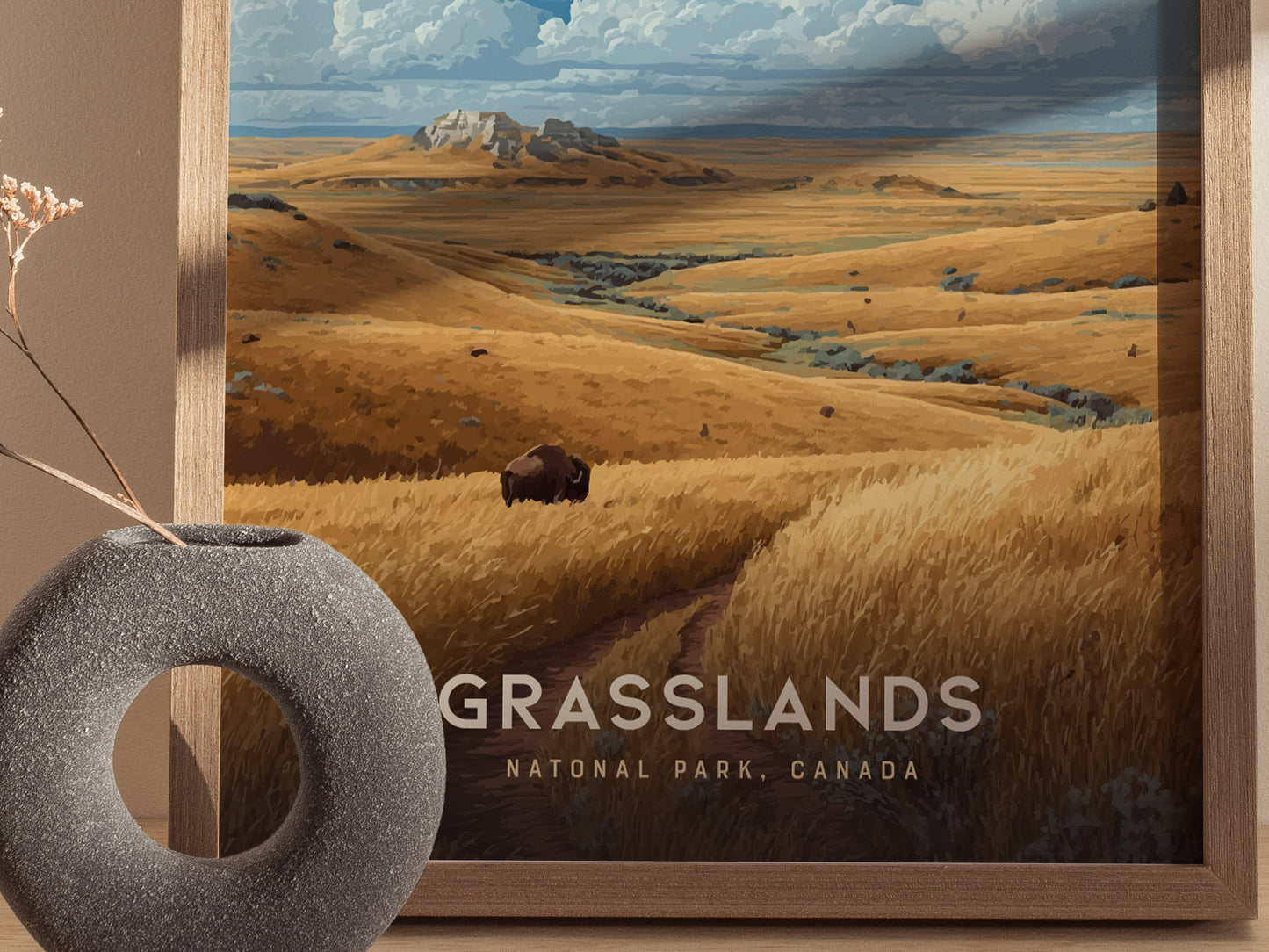 Grasslands National Park Poster | Canadian Bison Wall Art