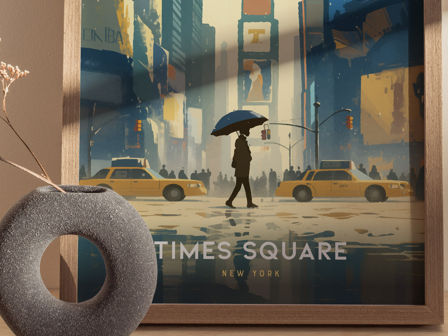 Times Square Poster | New York City Art | NYC Retro Travel Wall Print