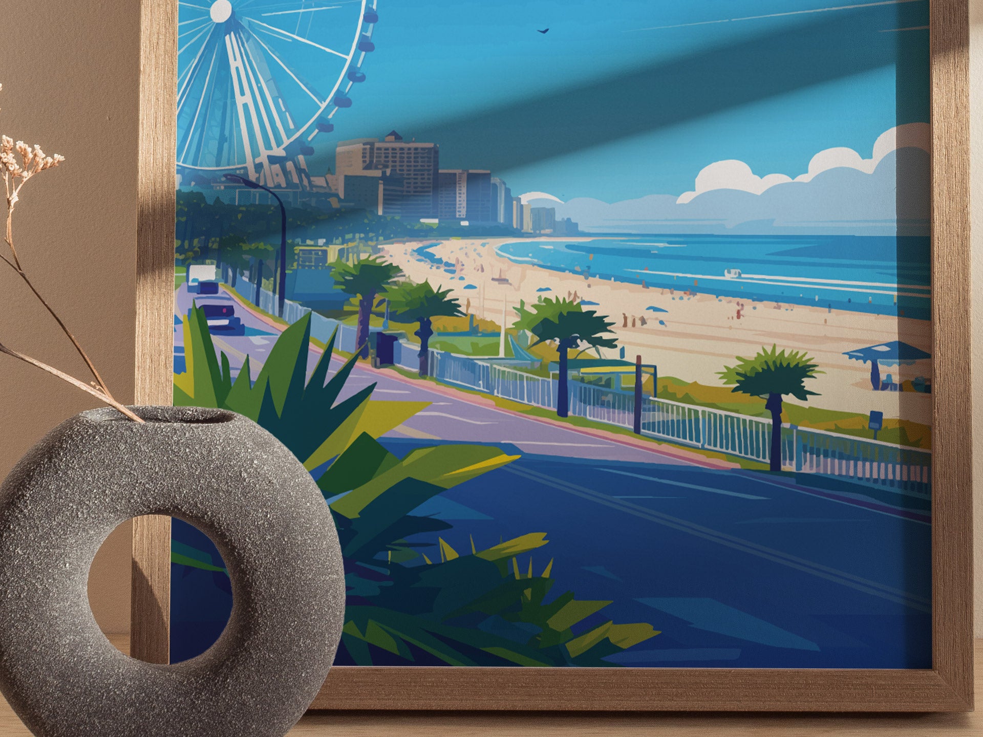 SkyWheel Myrtle Beach Poster | South Carolina Boardwalk Travel Art