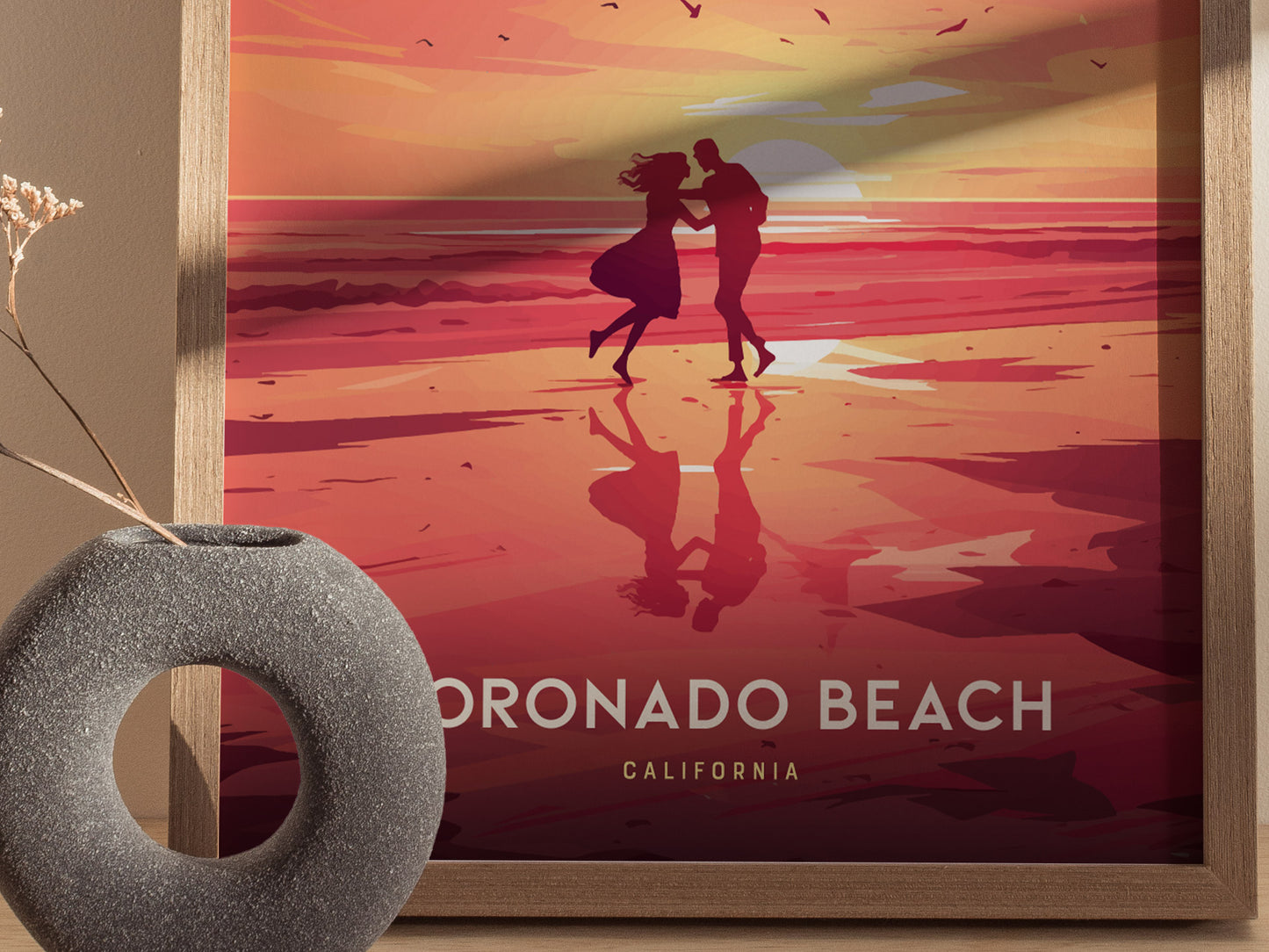 Coronado Beach Poster | San Diego California Coastal Wall Art | Framed or Unframed