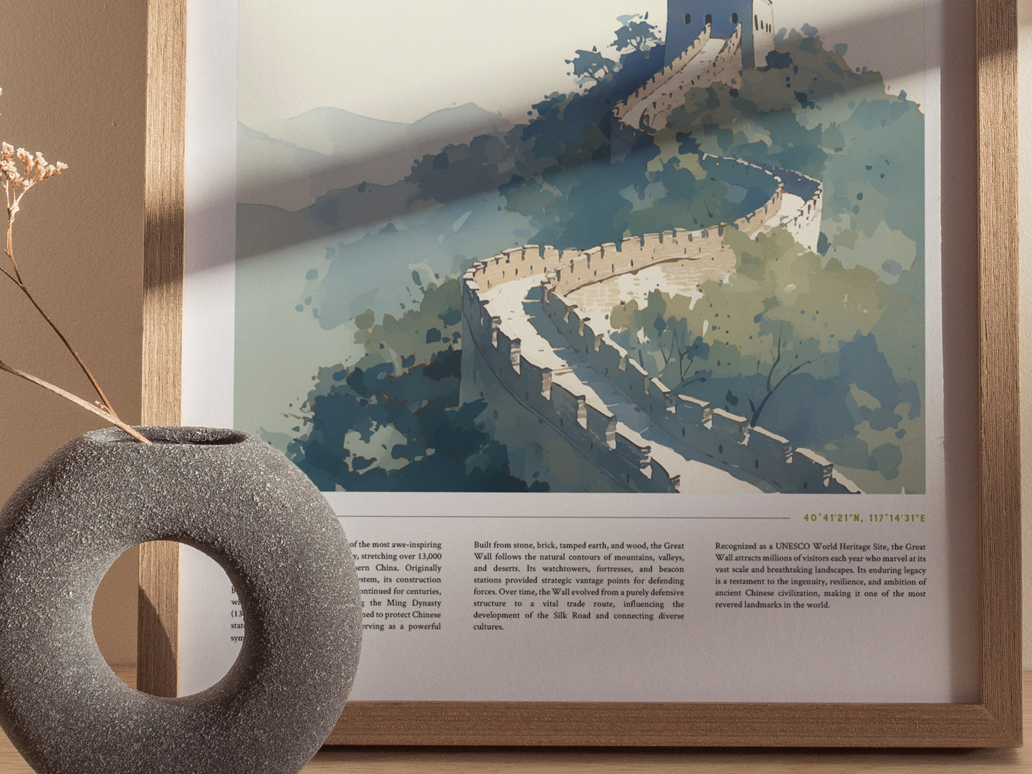 The Great Wall of China Poster | World Heritage Architecture Landmark Wall Art