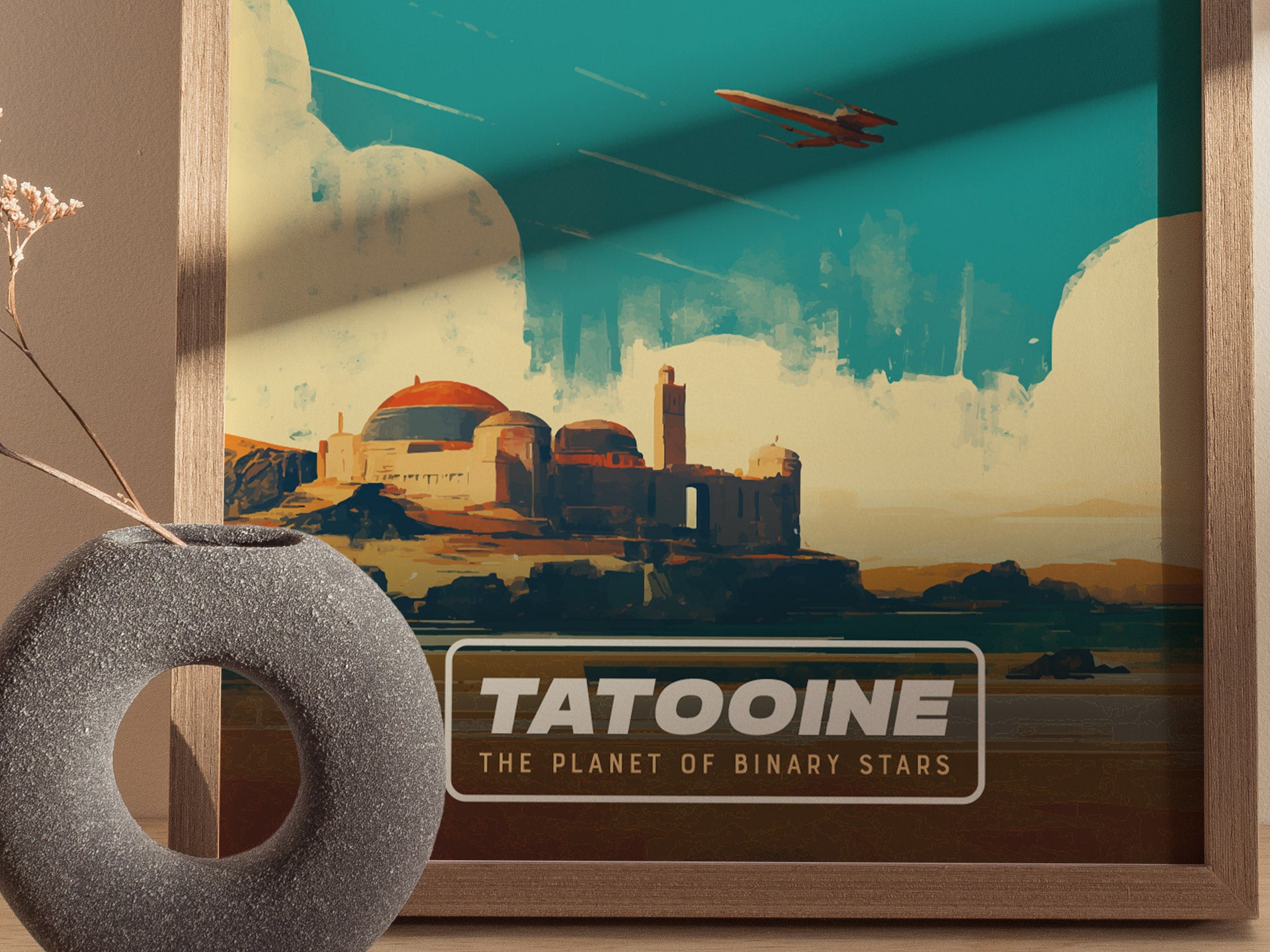 Star Wars Tatooine Poster | Retro Sci-Fi Travel Wall Art Gift