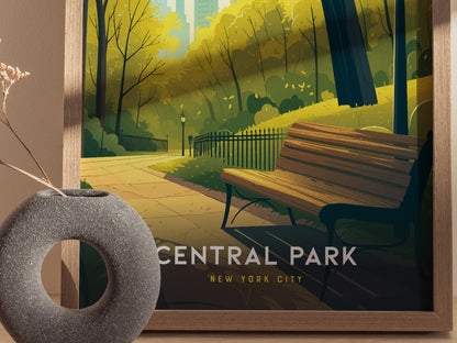 Central Park Poster | New York City Travel Print Wall Art | Framed or Unframed