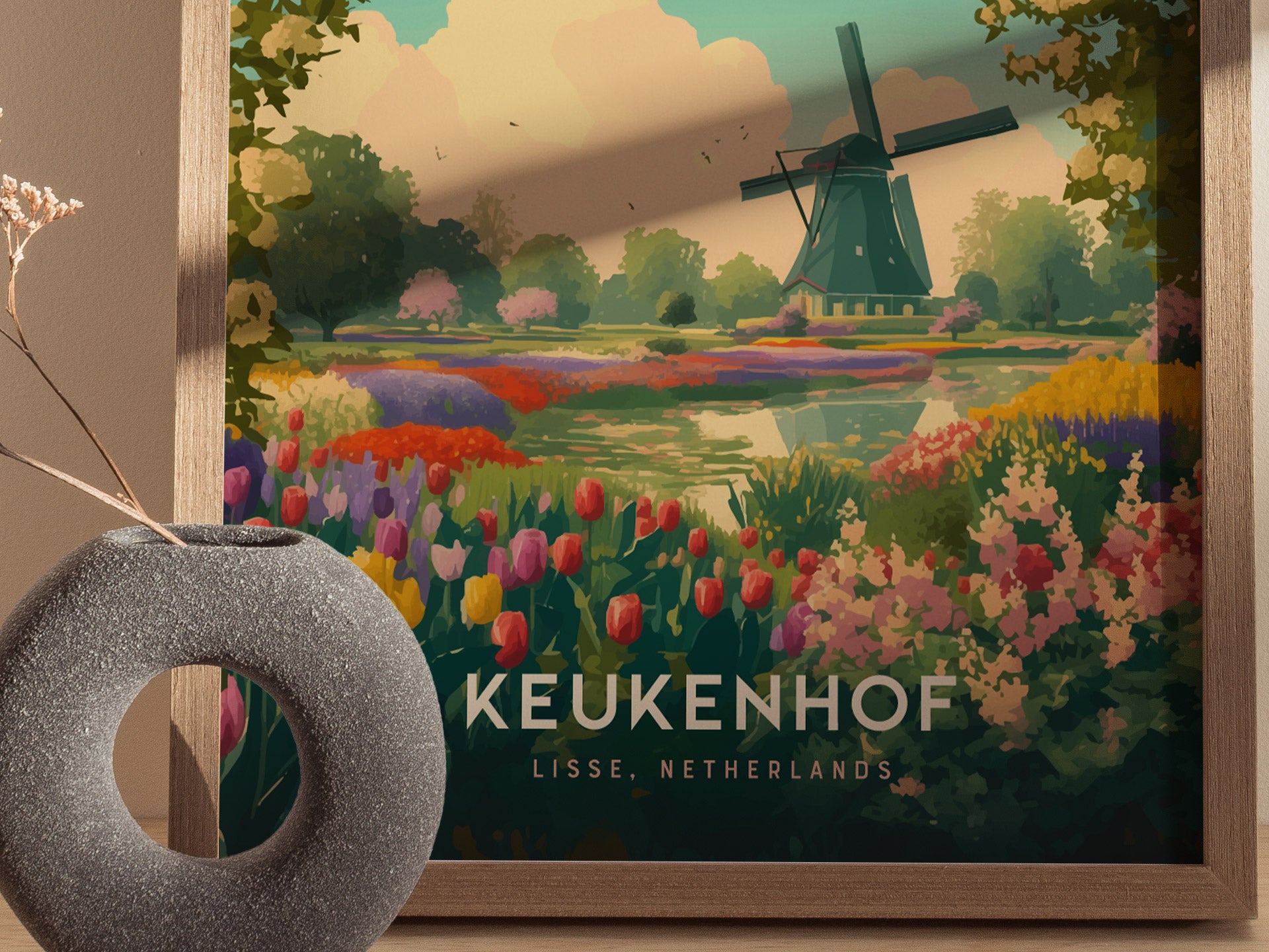 Keukenhof Gardens Poster | Dutch Tulip Garden Wall Art