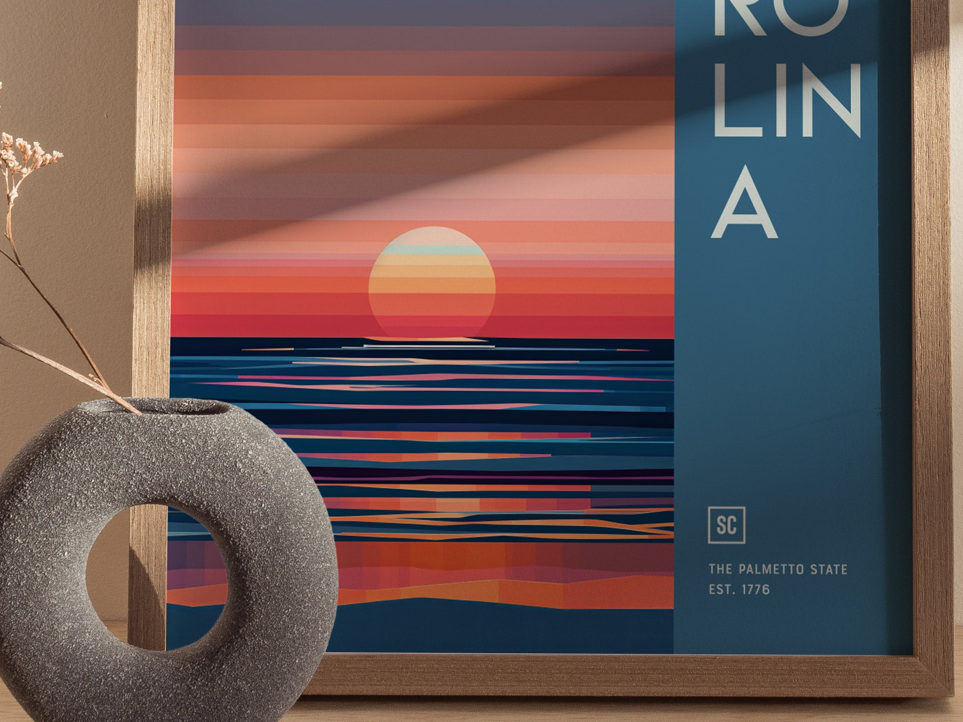 South Carolina Poster | Palmetto State Sunrise Art | Lowcountry Gift