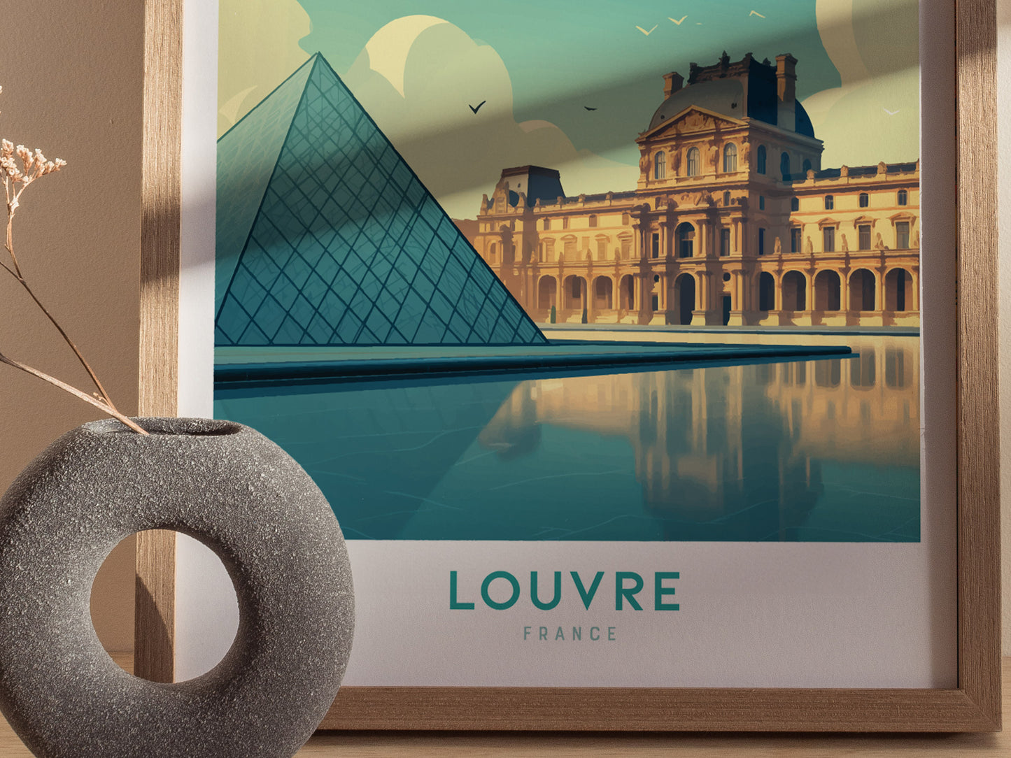 Louvre Paris Poster | France Museum Wall Art Print