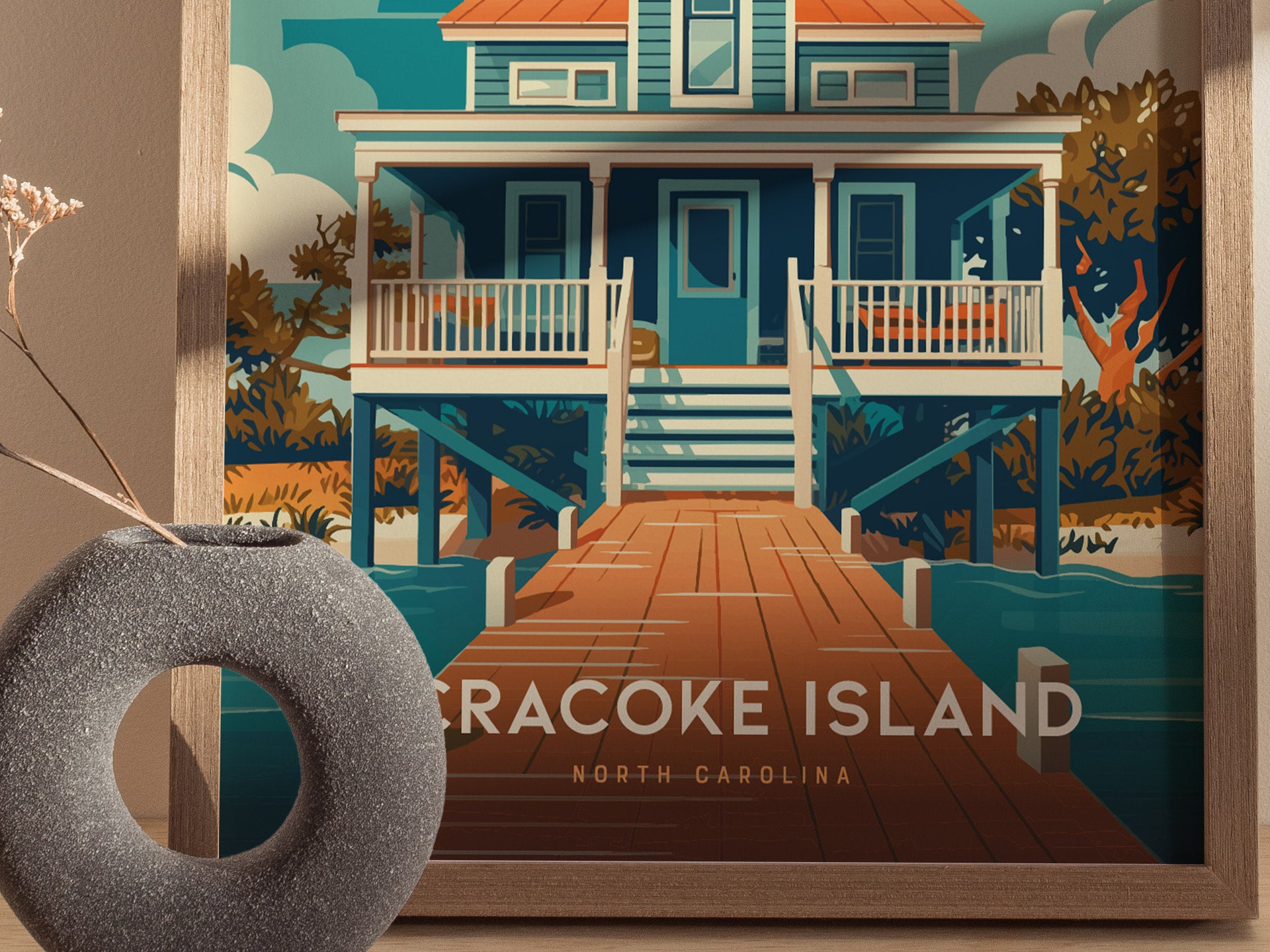 Ocracoke Island Poster | Outer Banks North Carolina Wall Art Print