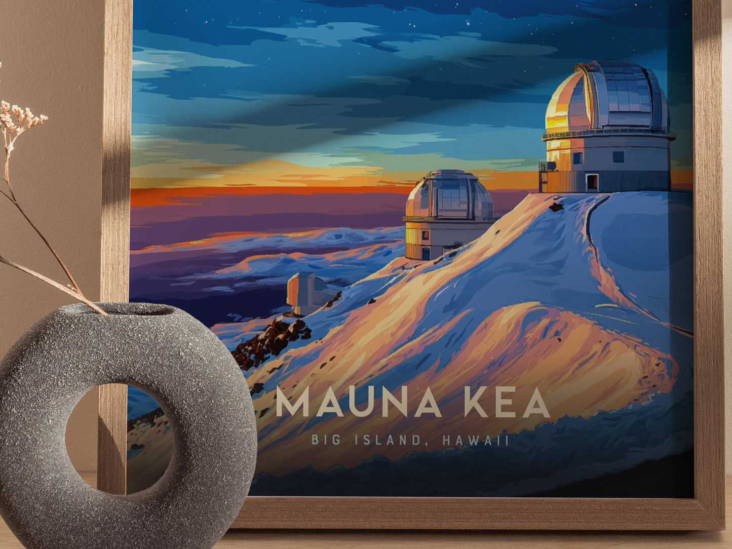 Mauna Kea Observatories Poster | Big Island Hawaii Wall Art