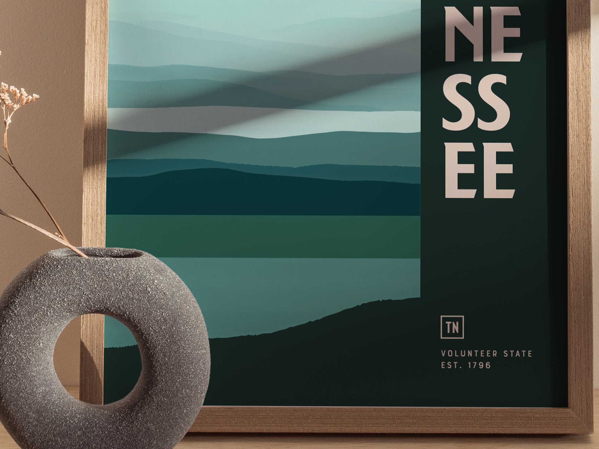 Tennessee Poster | Volunteer State Minimalist Abstract Art | TN Smokies