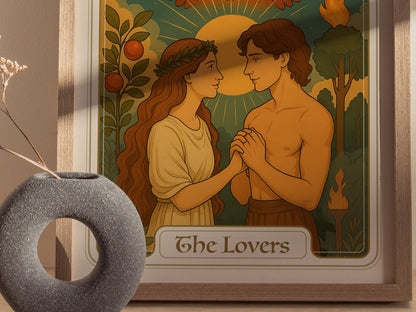 The Lovers Tarot Card Poster | Major Arcana Love Art Romantic Gift