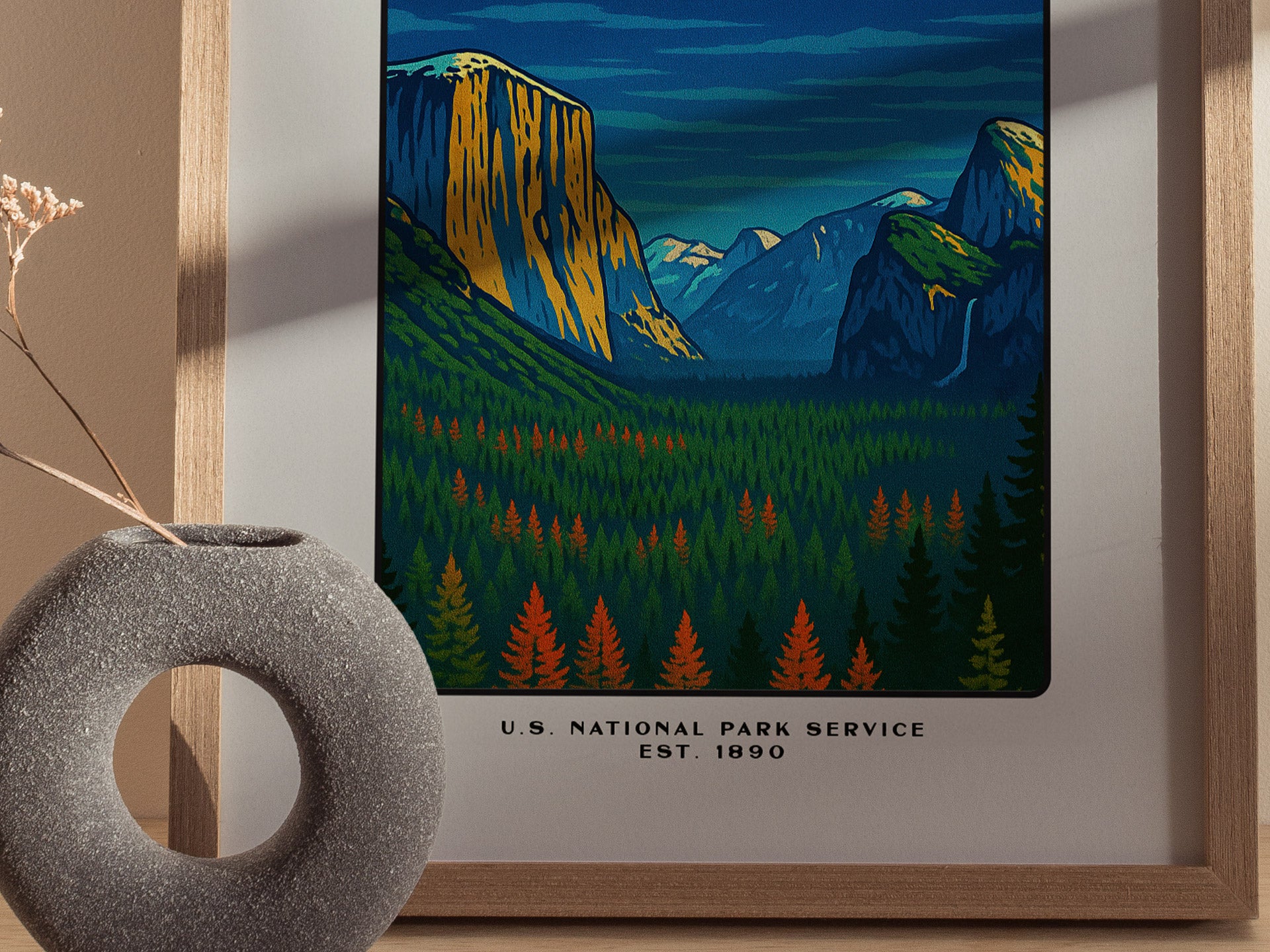 Yosemite National Park Poster | Vintage WPA-Style Travel Wall Art Print