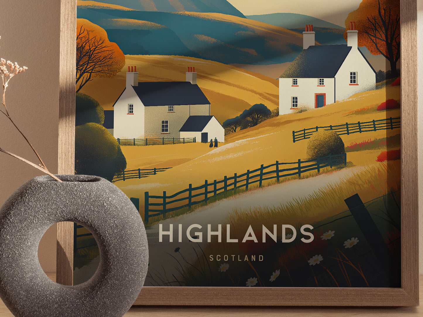 Scotland Highlands Poster | Scottish Travel Art | Loch Ness Print
