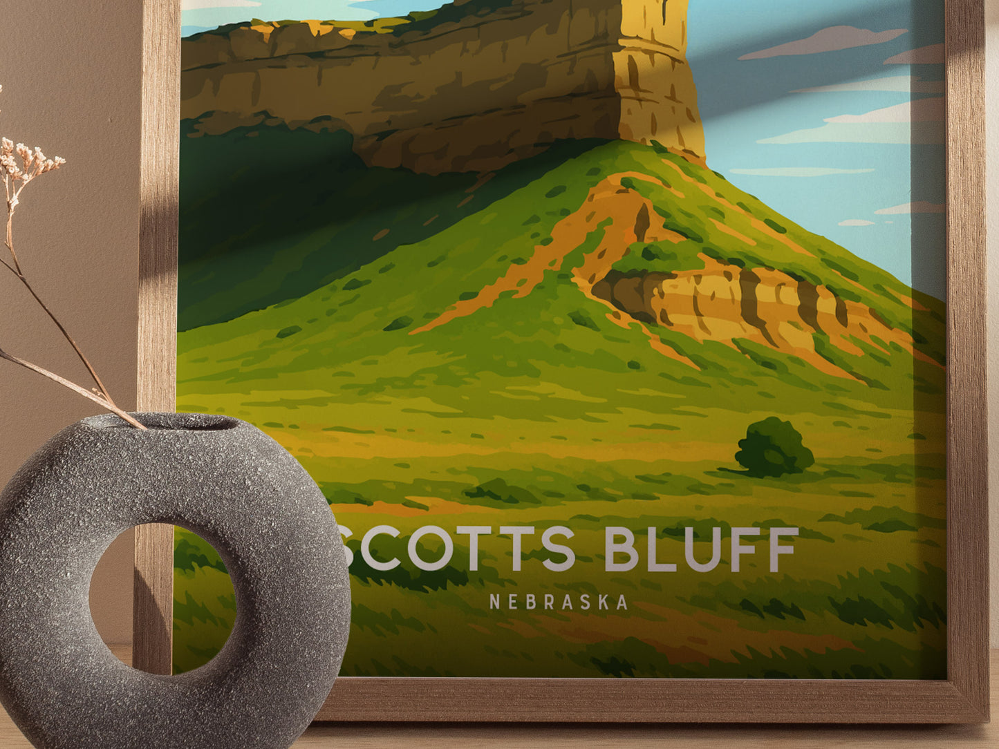 Scotts Bluff National Monument Poster | Nebraska, Oregon Trail Wall Art
