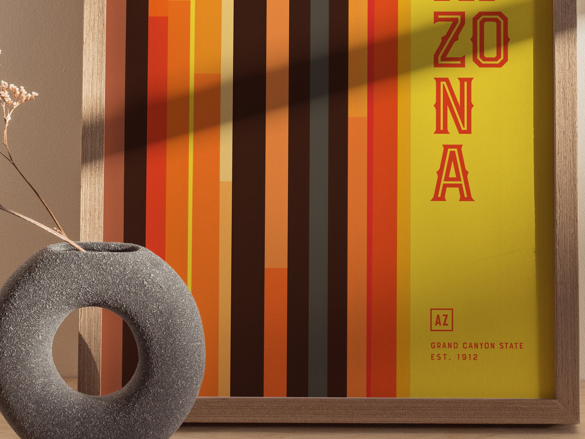 Arizona Minimalist Design Poster | Abstract Grand Canyon State Wall Art