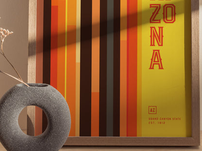 Arizona Minimalist Design Poster | Abstract Grand Canyon State Wall Art