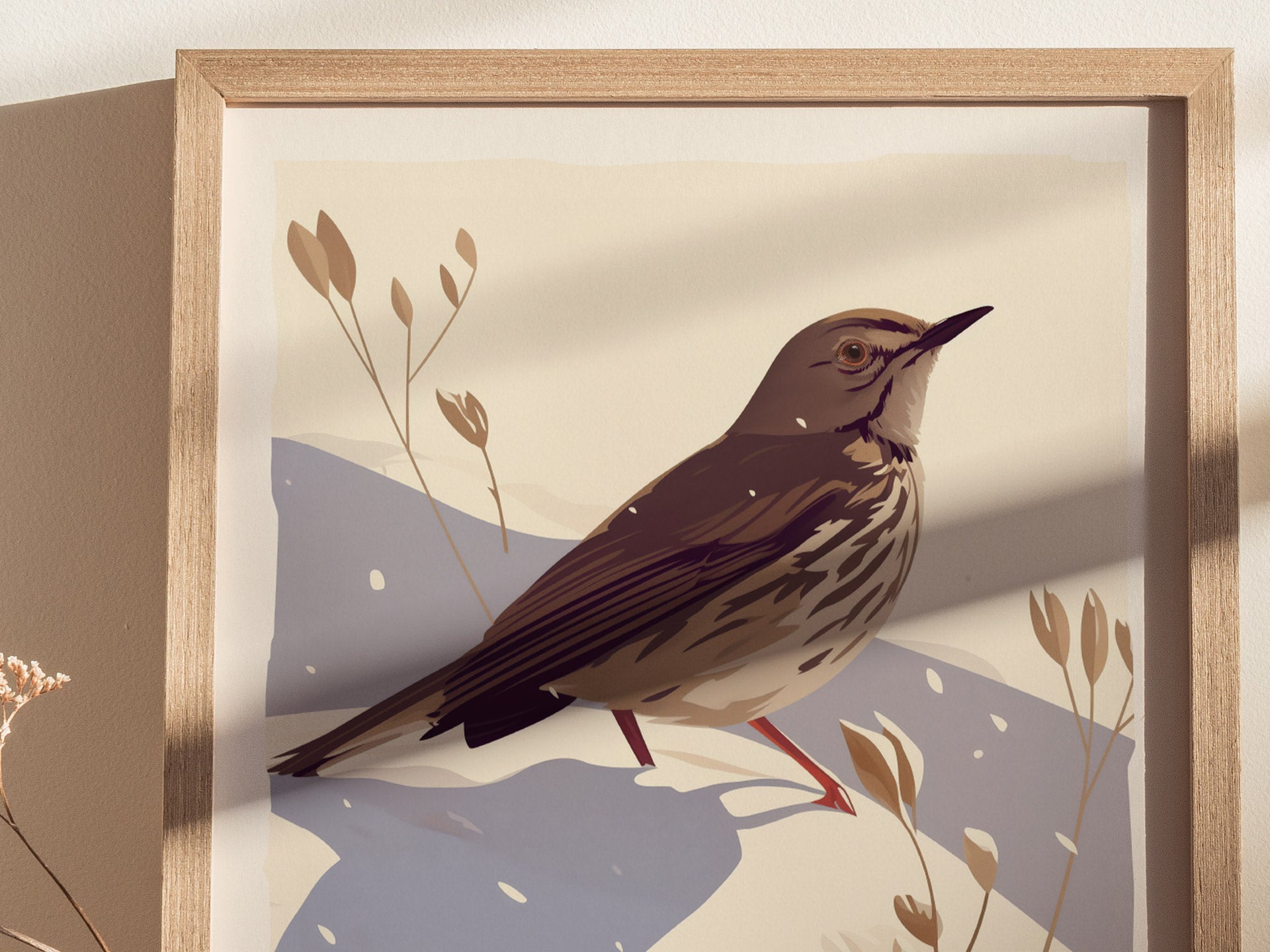 Brown Thrasher Audubon Print | Modern Bird Lover Wall Art | Framed or Unframed