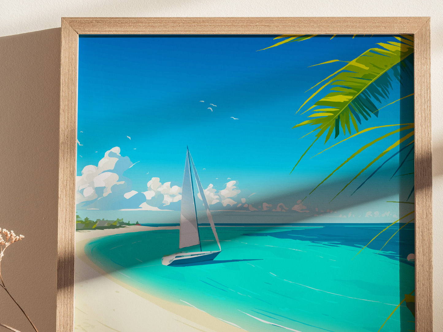 Turks and Caicos Poster | Grace Bay Beach Art | Caribbean Honeymoon Gift