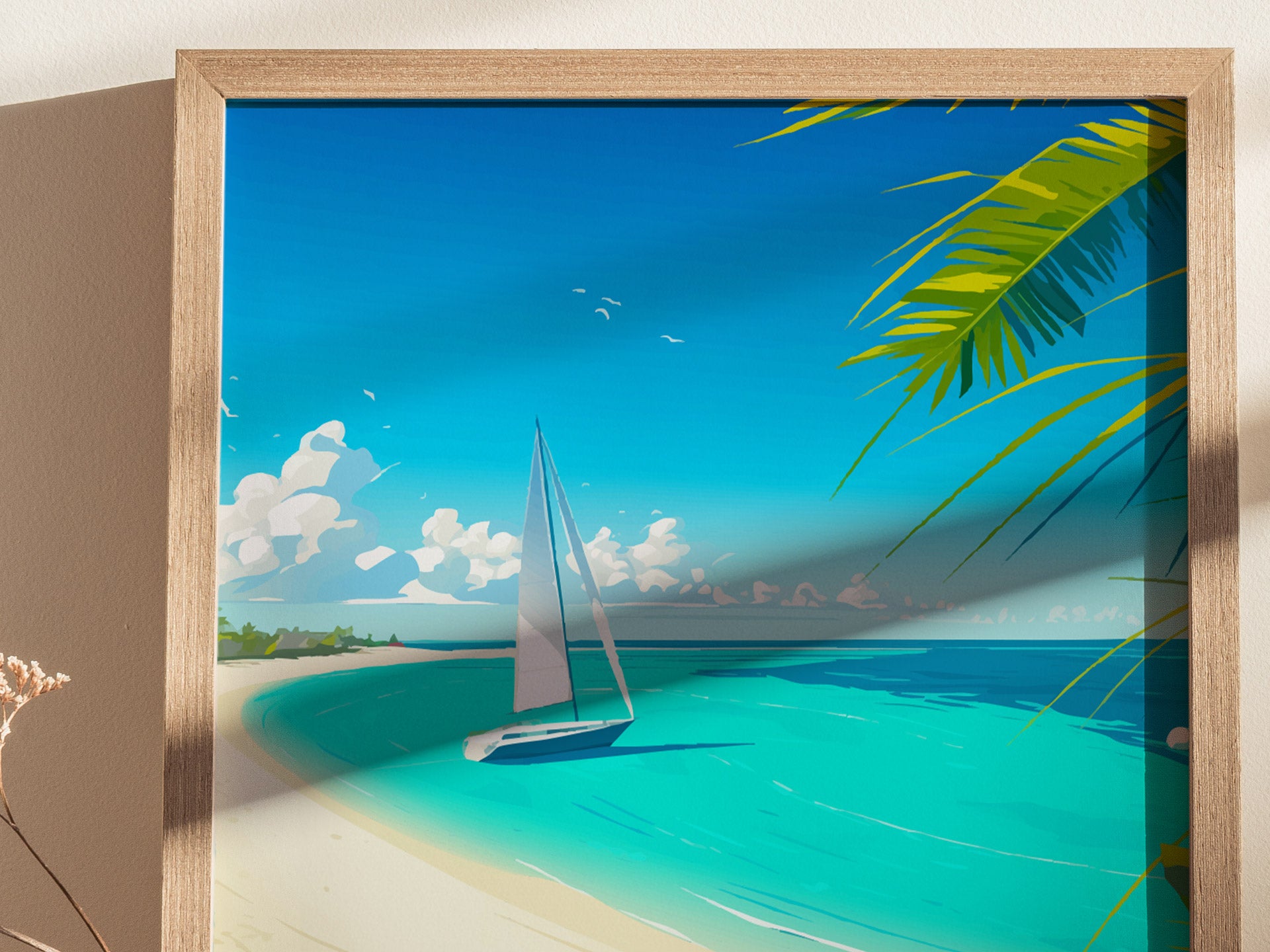 Turks and Caicos Poster | Grace Bay Beach Art | Caribbean Honeymoon Gift