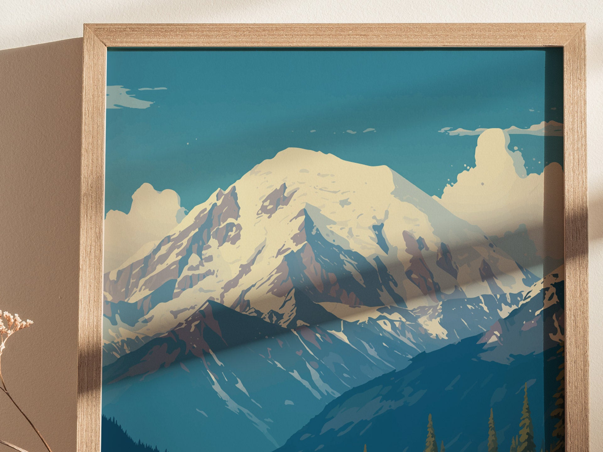 Denali National Park Poster | Alaska Hiker Print Wall Art | Framed or Unframed