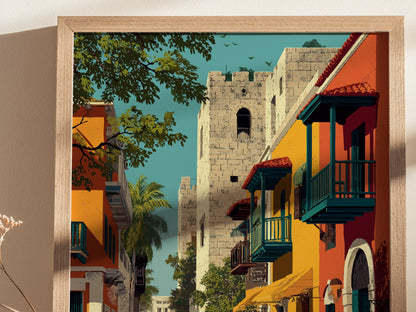 Santo Domingo Poster | Dominican Republic Art | Colonial Zone Decor