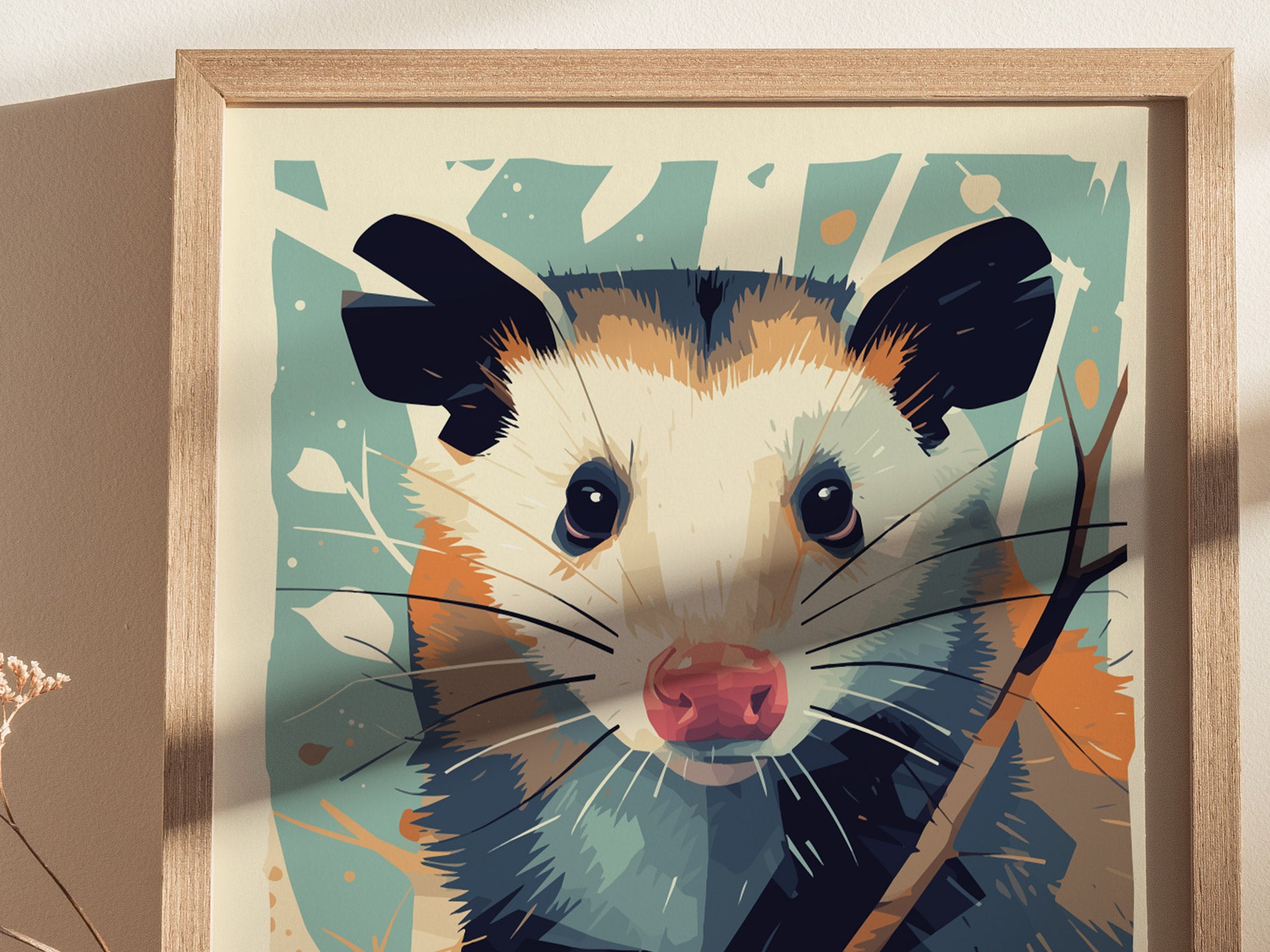 Opossum Poster | Urban Wildlife Series Wall Art Print | Swell Scenes