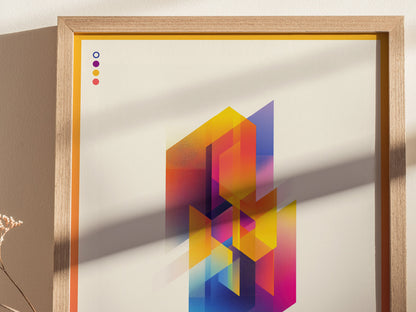 Cubic Prisms / 01 | Modern Minimalist Poster | Abstract Geometric Wall Art | Framed or Unframed