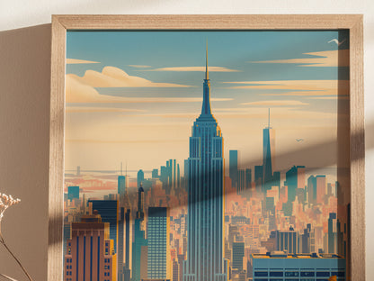 New York City Poster | NYC Skyline Wall Art Print