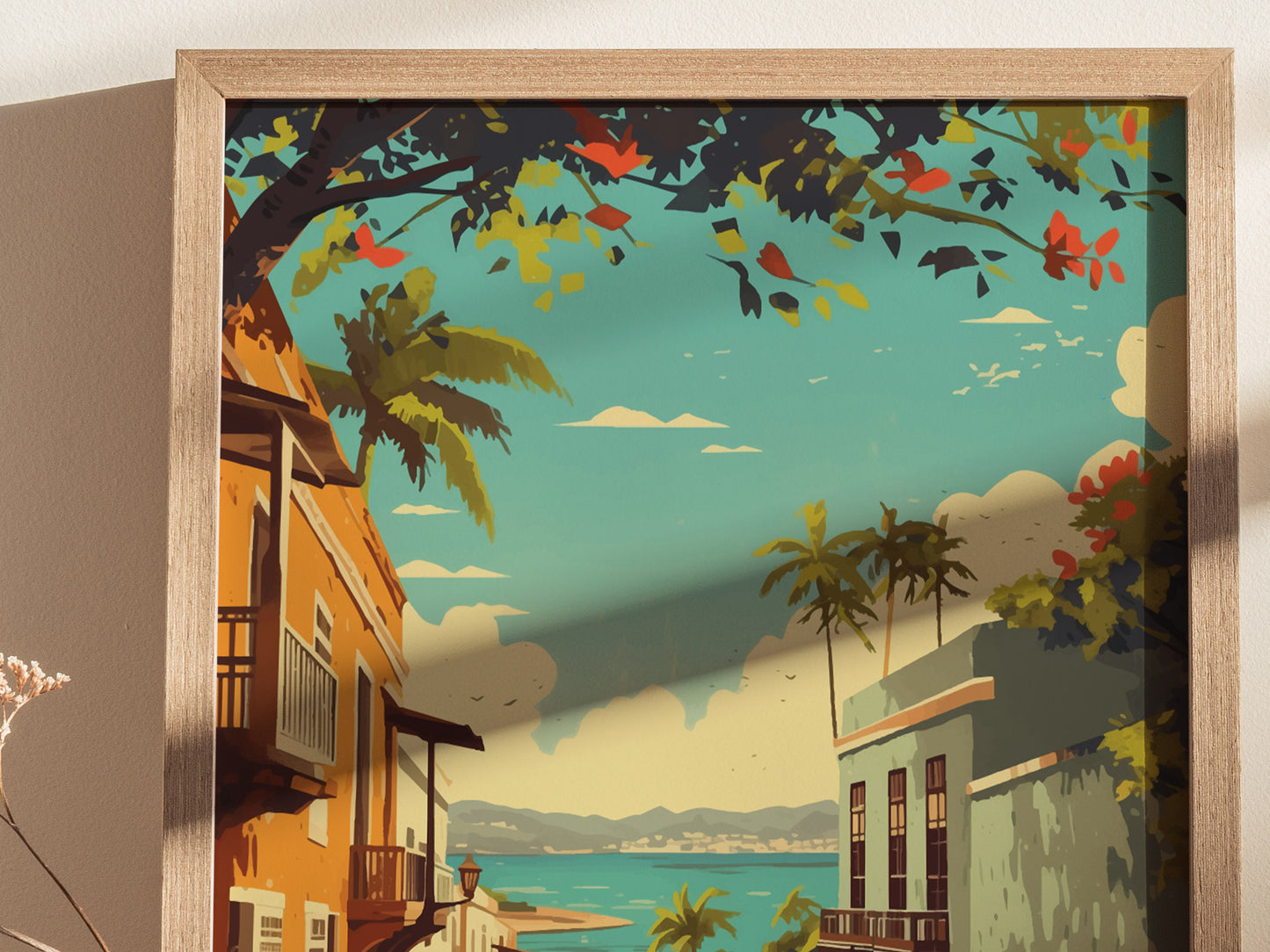 Old San Juan Poster | Puerto Rico Historic District Wall Art Print
