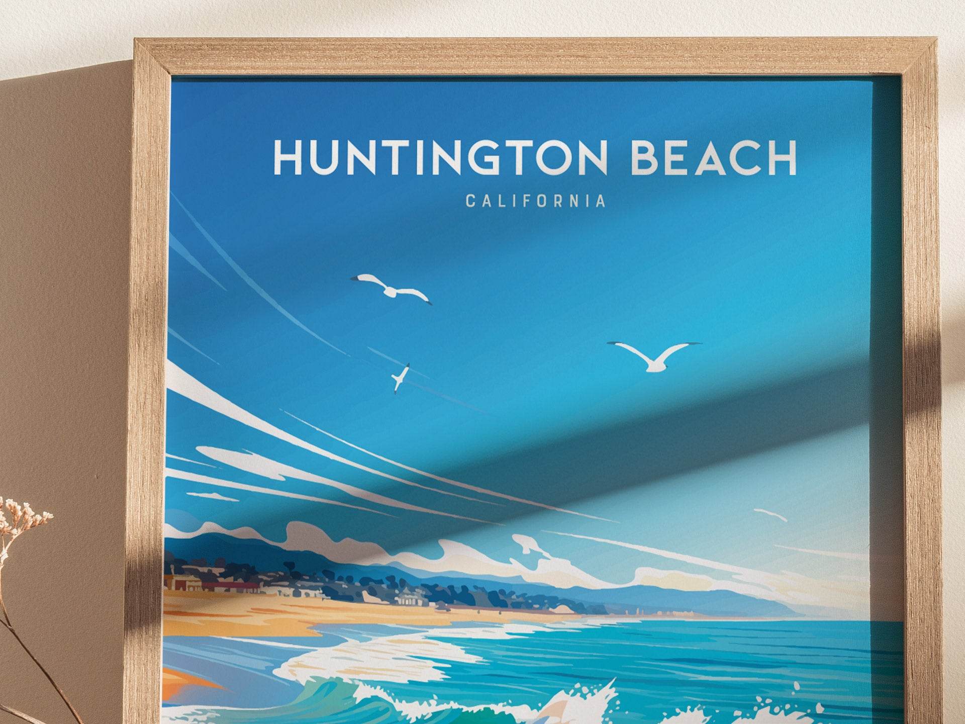 Huntington Beach Poster | California Coastline Wall Art