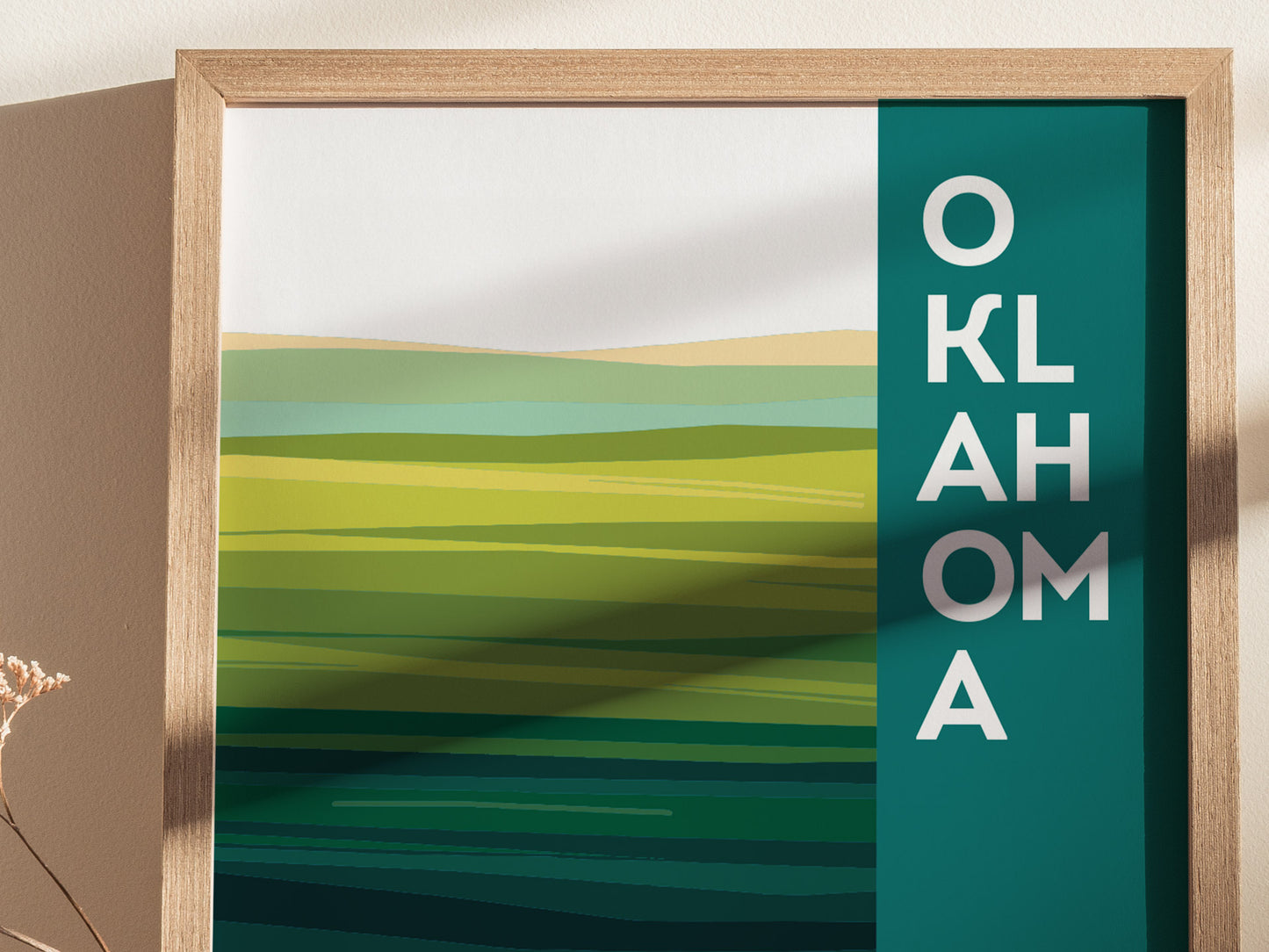 Oklahoma Sooner State Poster | Abstract Tallgrass Prairie Wall Art Print