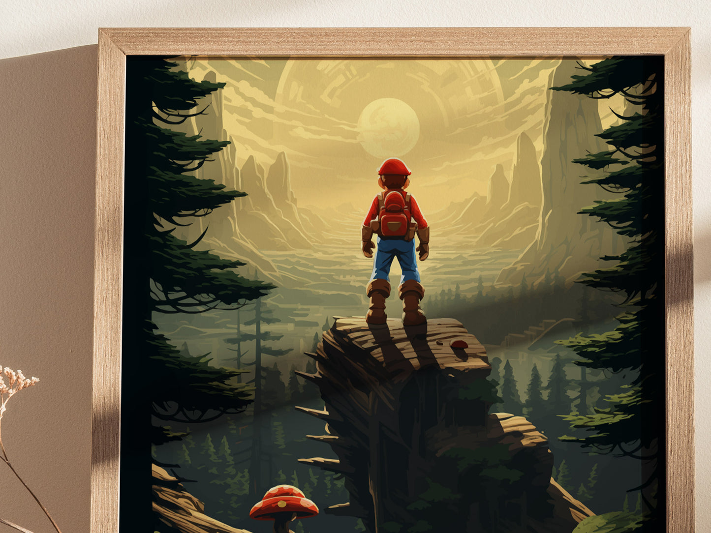 Mario Odyssey Wooded Kingdom Poster | Fan Art Video Game Wall Art