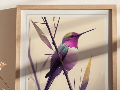 Calliope Hummingbird Audubon Print | Bird Lover Wall Art | Framed or Unframed