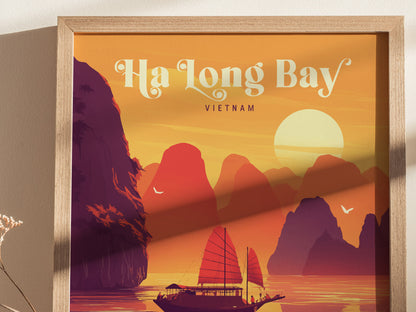 Ha Long Bay Poster | Vietnam Travel Print Wall Art