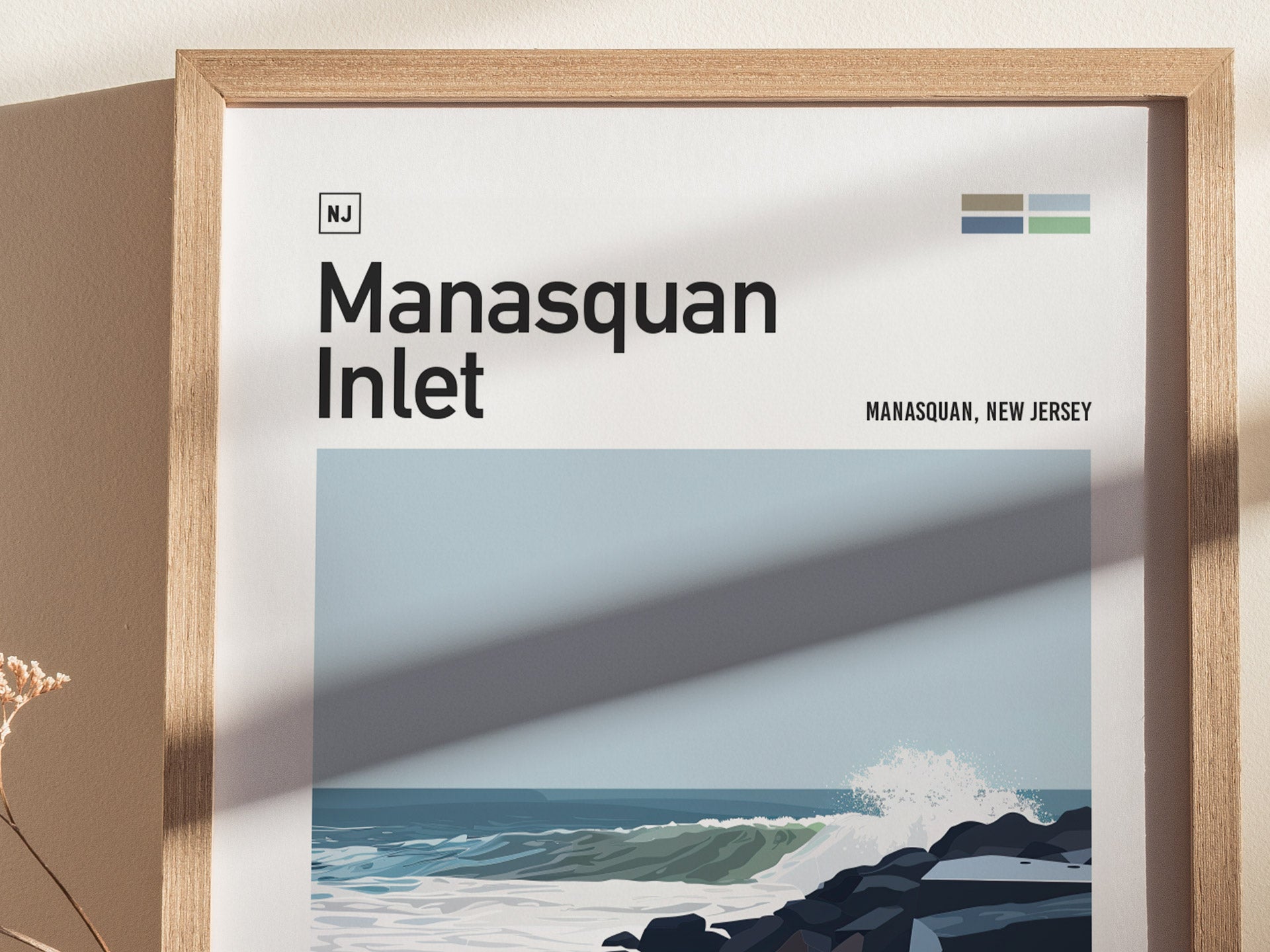 Manasquan Inlet Surf Poster | New Jersey Shore Wall Art