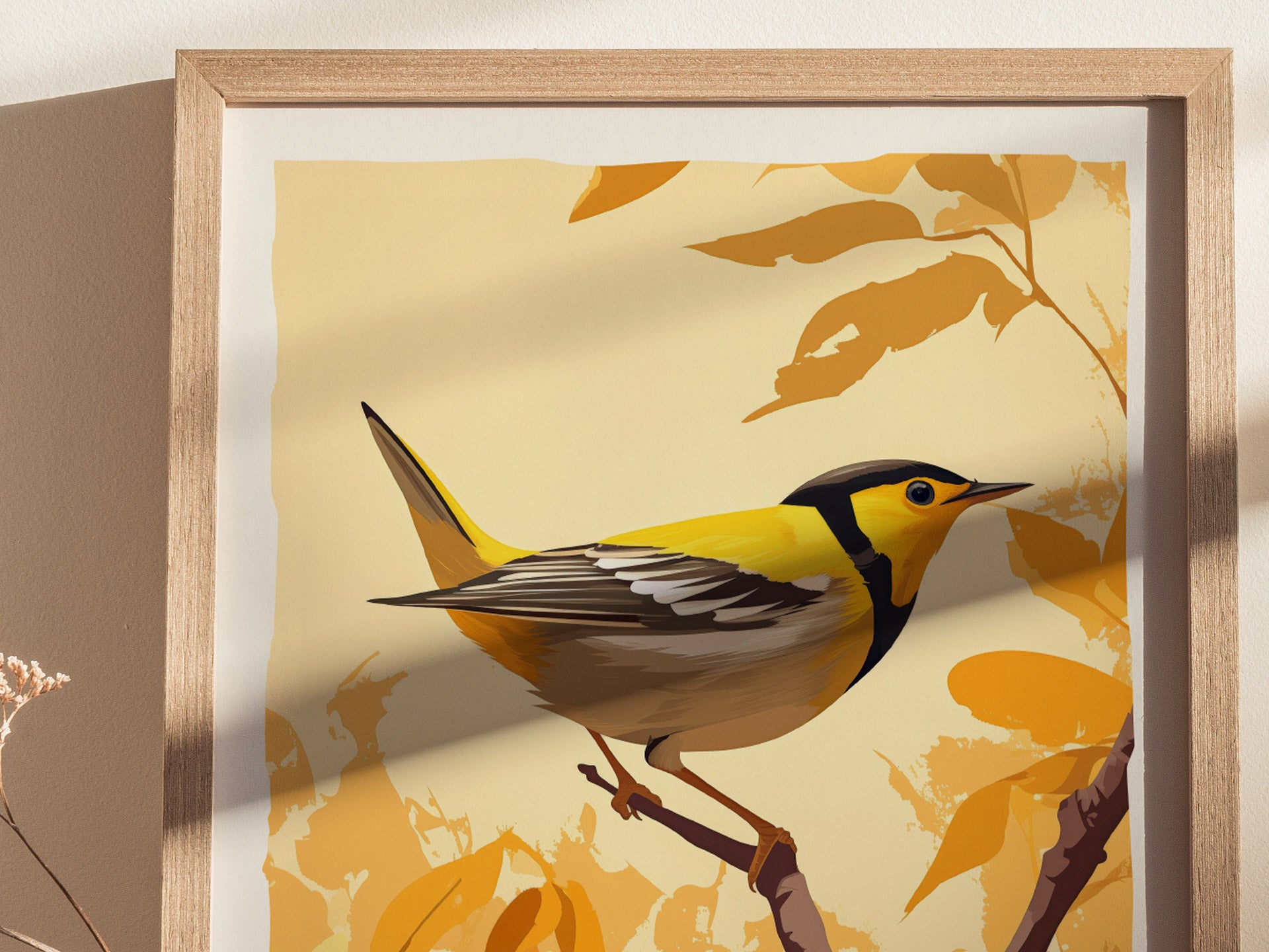 Hooded Warbler Poster | Modern Bird Wall Art Decor