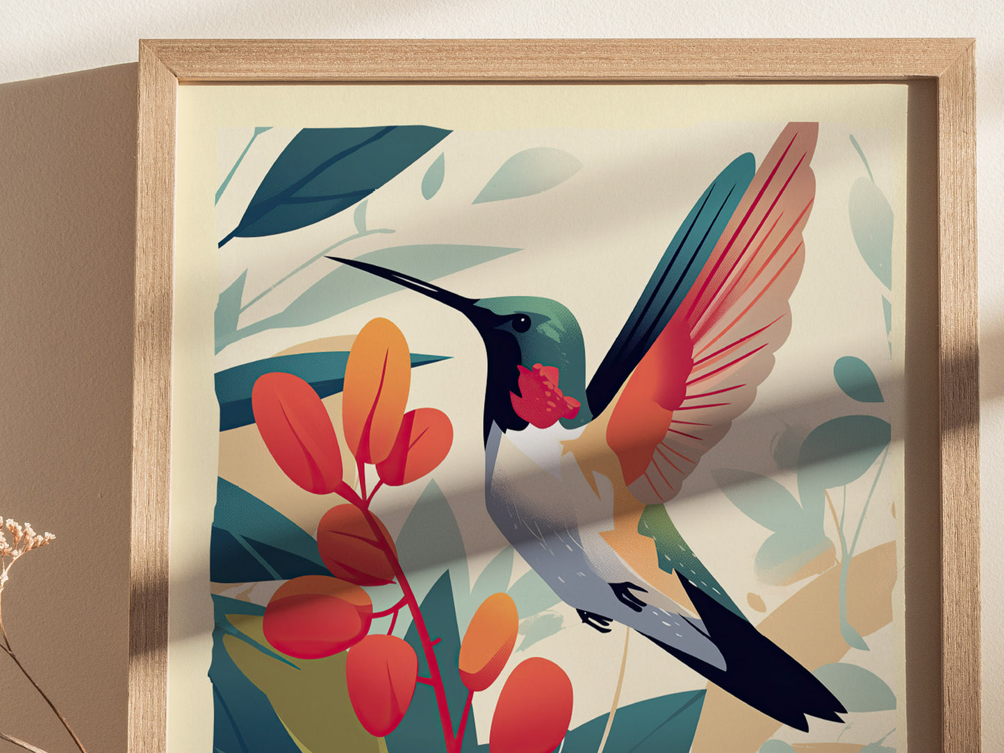 Ruby-Throated Hummingbird Poster | Bird Art | Nature Wildlife Print