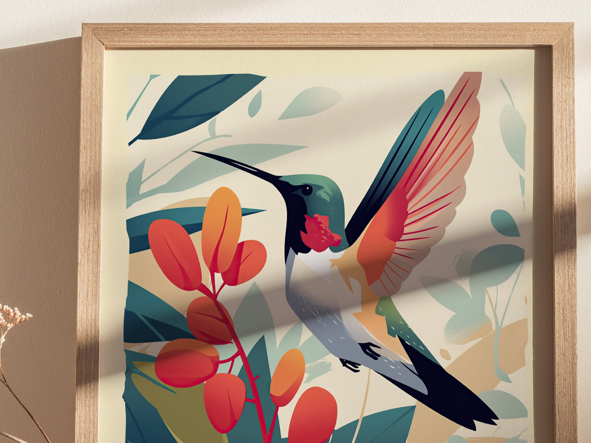 Ruby-Throated Hummingbird Poster | Bird Art | Nature Wildlife Print