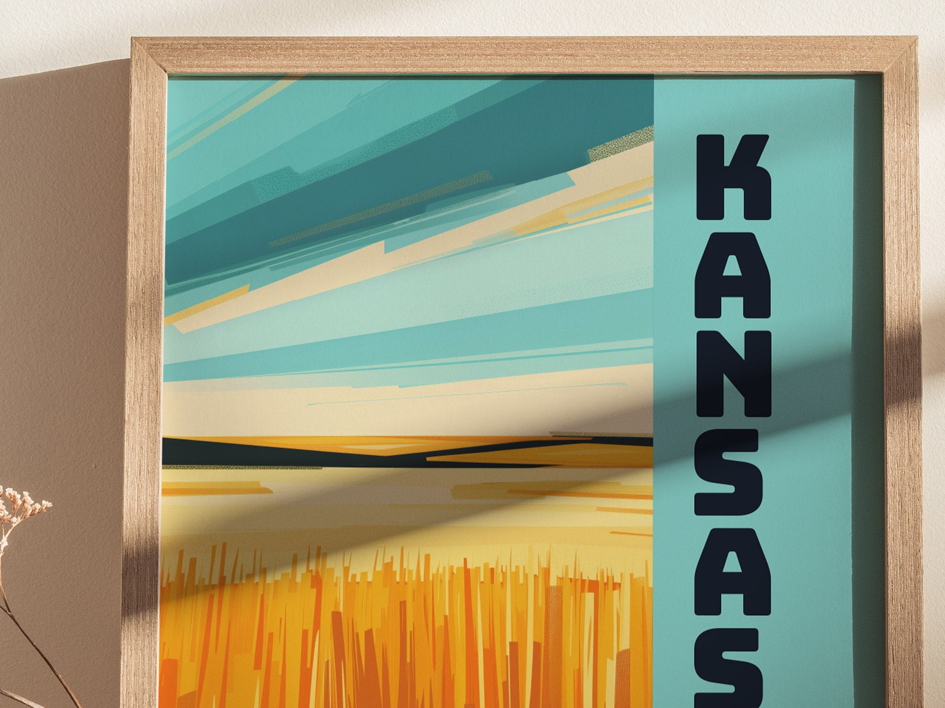 Kansas Jayhawk State Poster | Great Plains Wall Art