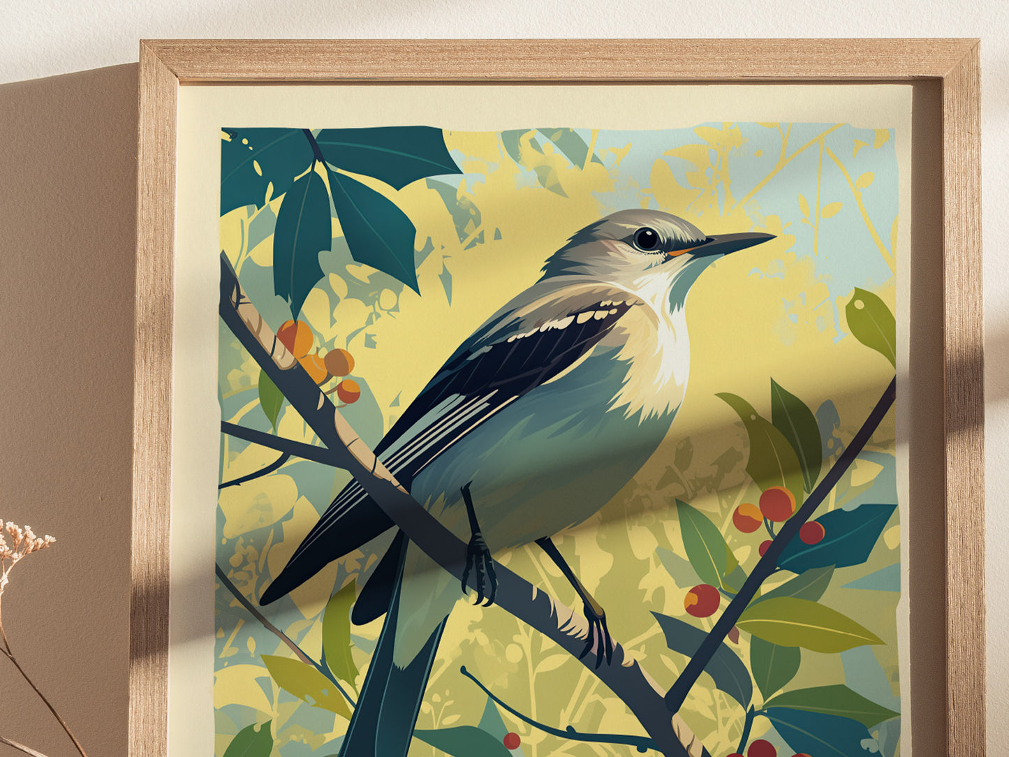 Mockingbird Poster | Vintage Cottagecore Songbird Wall Art