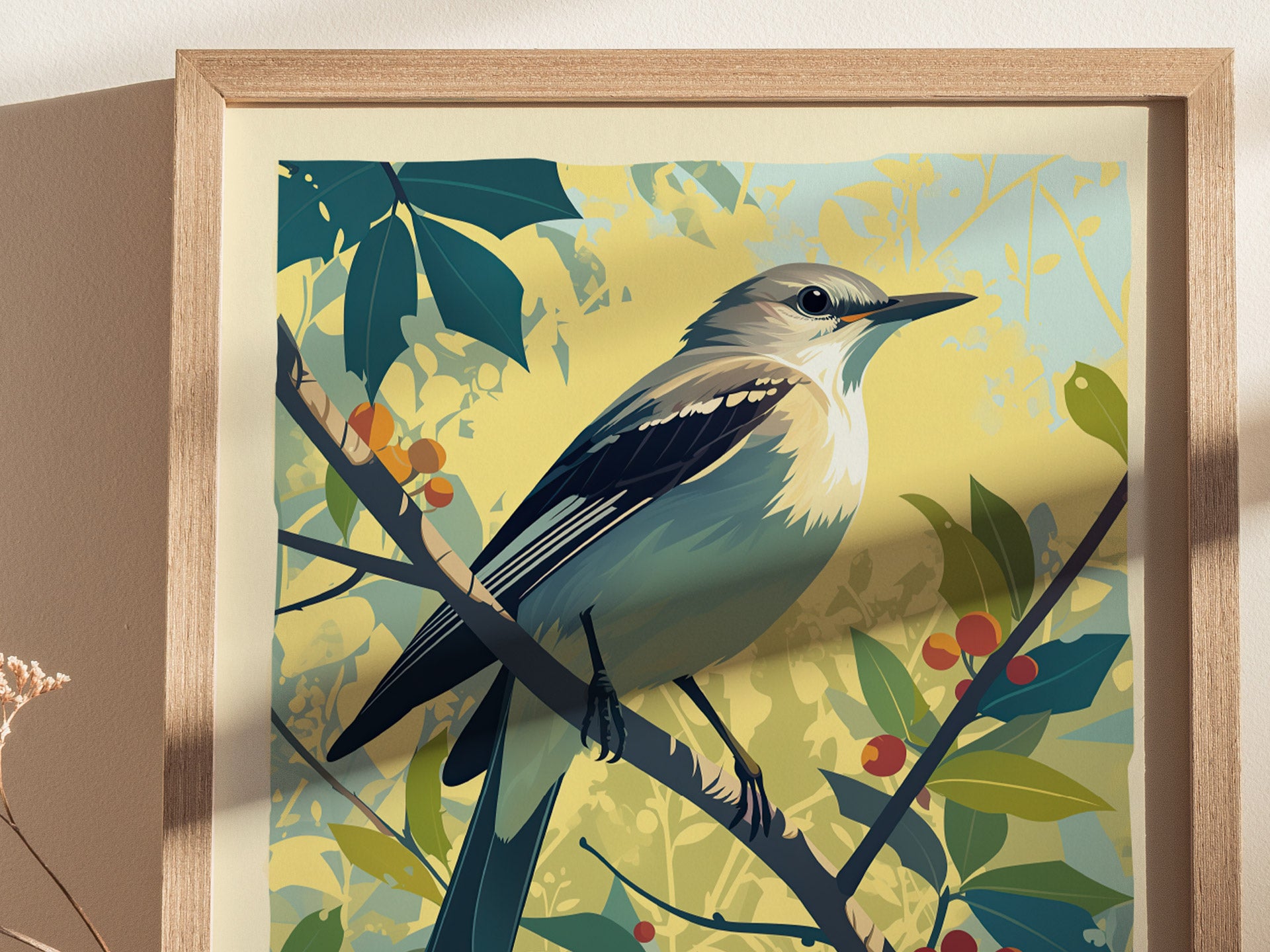 Mockingbird Poster | Vintage Cottagecore Songbird Wall Art