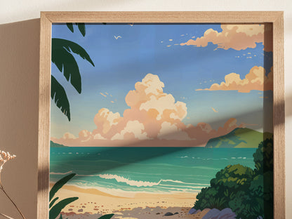 Playa Carrizalillo Poster | Puerto Escondido Oaxaca | Mexico Beach Art