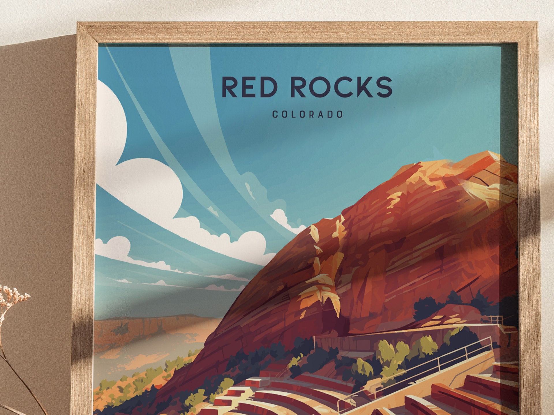 Red Rocks Amphitheatre Poster | Modern Colorado Concert Wall Art